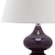 preview thumbnail 9 of 7, SAFAVIEH Lighting 24-inch Eva Double Gourd Glass Dark Purple Table Lamp (Set of 2) - 14"x14"x24"
