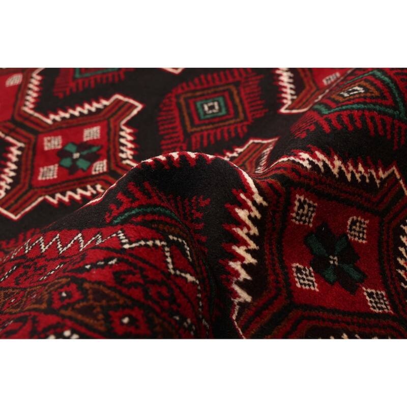 ECARPETGALLERY Hand-knotted Teimani Black, Red Wool Rug - 3'4 x 6'3