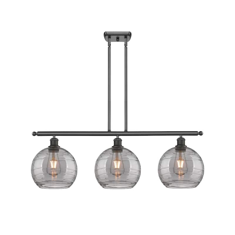 Innovations Lighting 516-3I 10 36 Athens Deco Swirl Chandelier Athens - Oil Rubbed Bronze / Light Smoke Deco Swirl