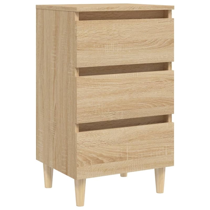 vidaXL Bed Cabinet Engineered wood, Solid eucalyptus wood