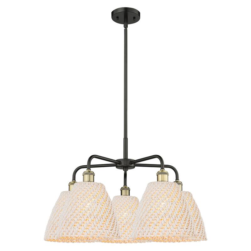 Innovations Lighting Endless Possibilities Ballston - Bristol Natural - 5 Light 28" Stem Hung Chandelier - Black Antique Brass