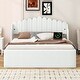 preview thumbnail 2 of 58, Full Platform Bed with Twin Trundle and 5 Storage Shelves, White Finish