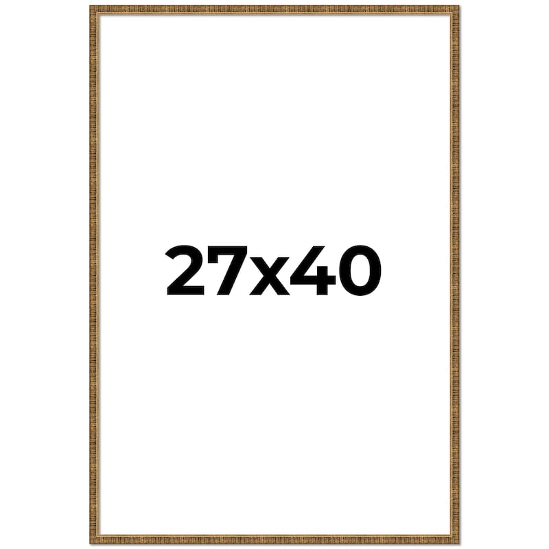 27x40 Frame Gold Movie Poster Solid Wood Frame - Complete Modern Photo