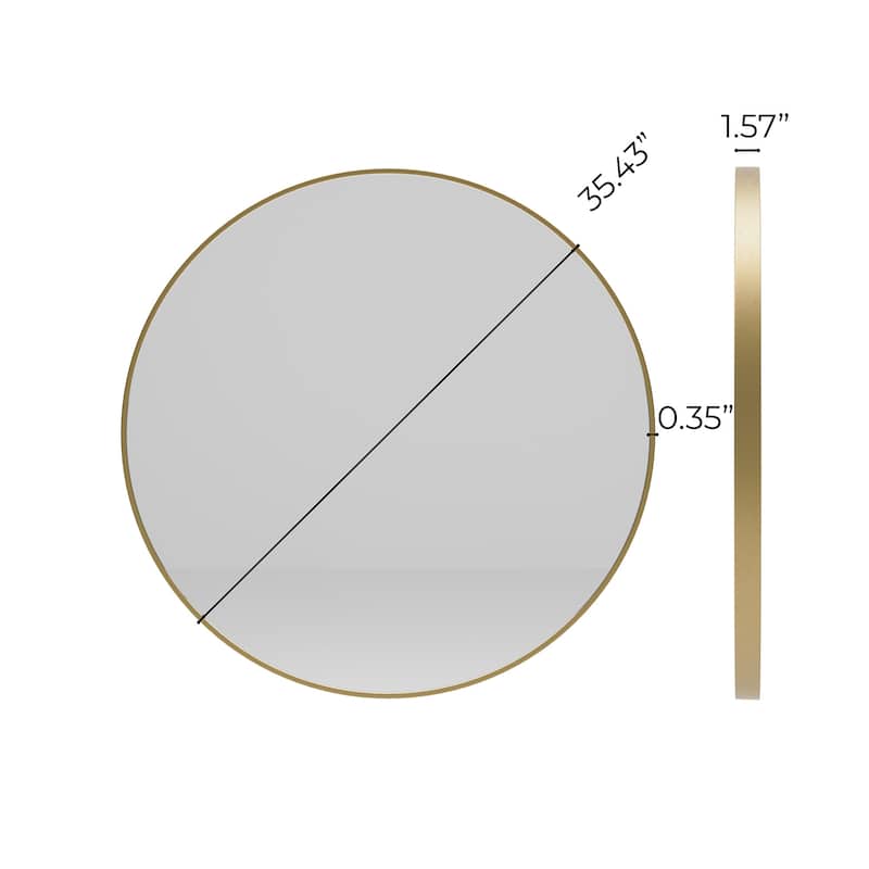 Fresca FMR4636 Olena 35-7/16" Diameter Circular Flat Aluminum Framed