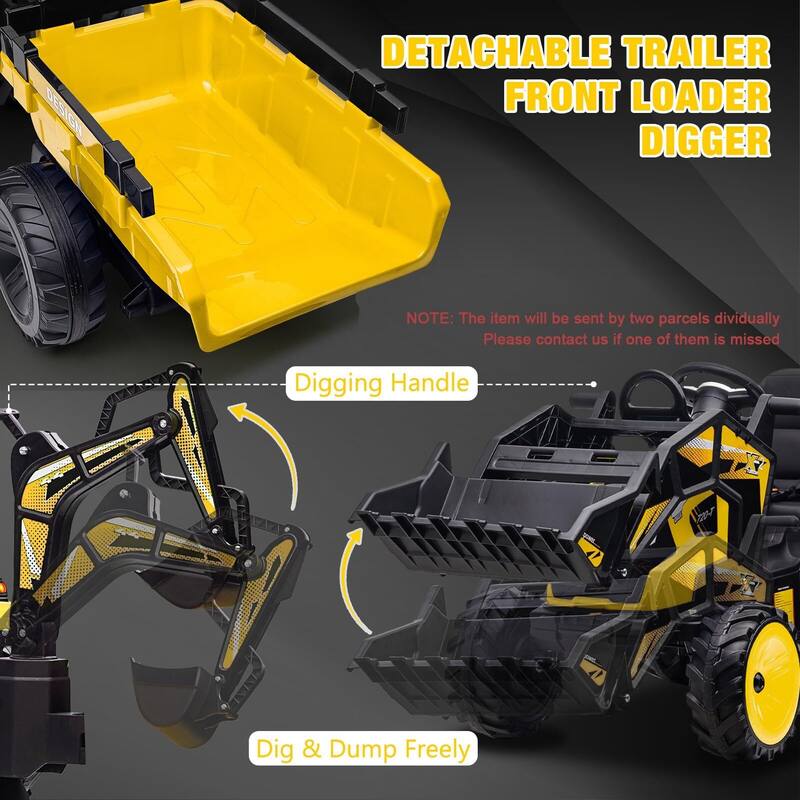3 in 1 Ride on Tractor, Excavator & Bulldozer