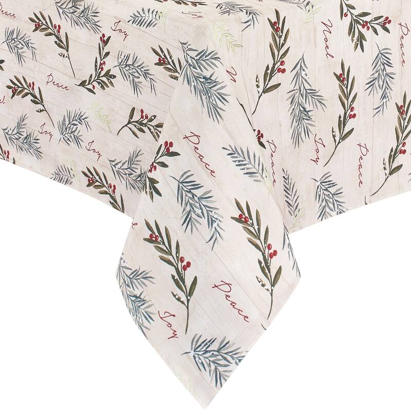 Porch & Den Pembrooke Weathered Holiday Tree Trimmings Tablecloth - 60"x84" Rectangle