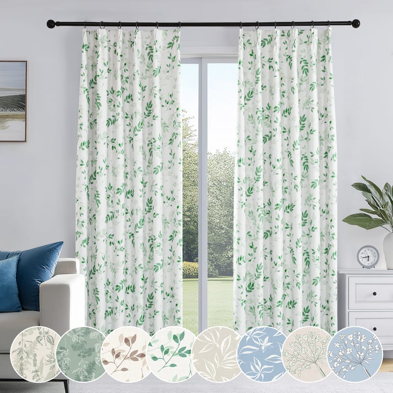 Deconovo Recycled Pinch Pleat Blackout Curtains for Bedroom 2 Panels