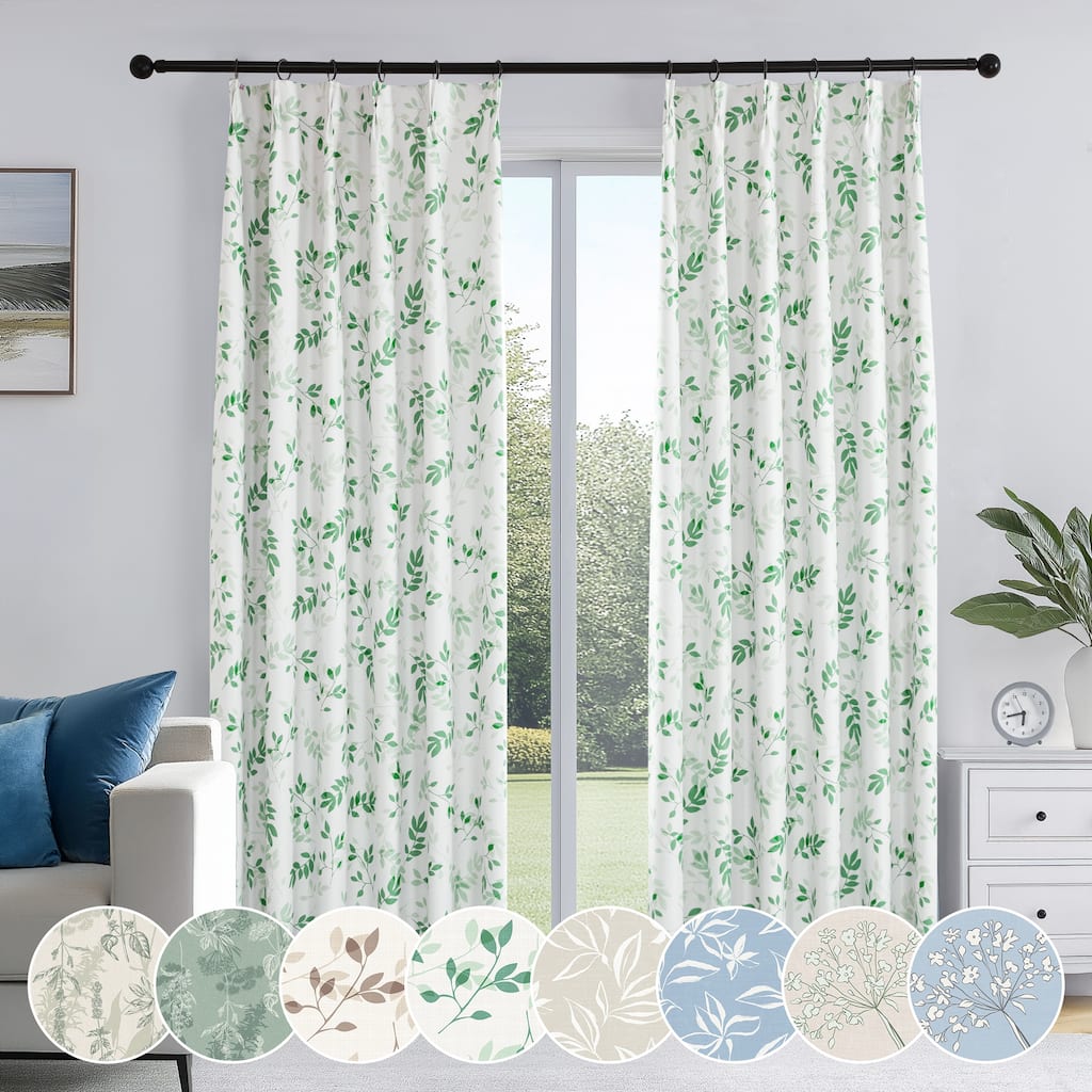 Deconovo Recycled Pinch Pleat Blackout Curtains for Bedroom 2 Panels
