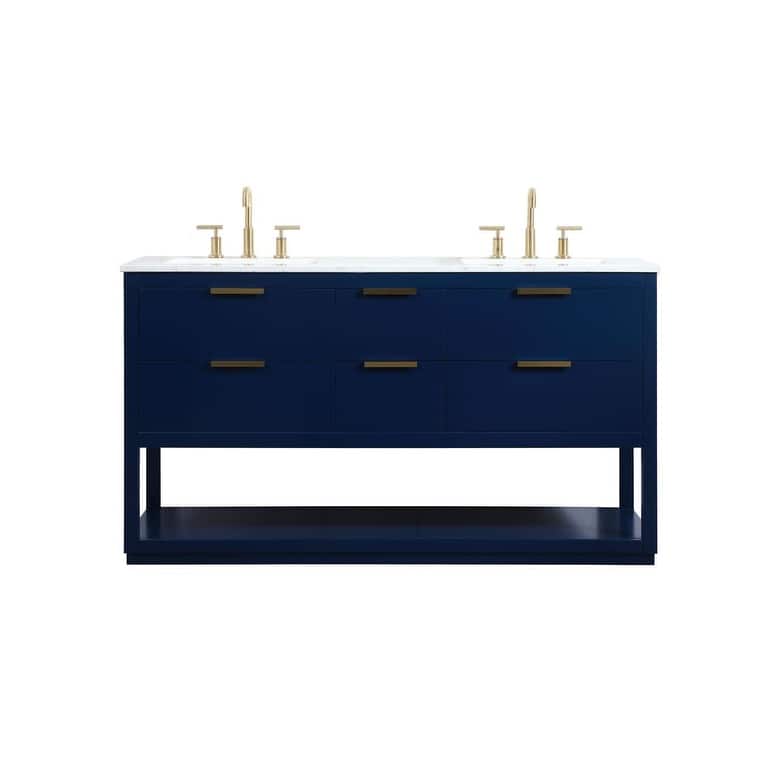Elegant Lighting VF19260D Larkin 60" Free Standing Double Basin Vanity