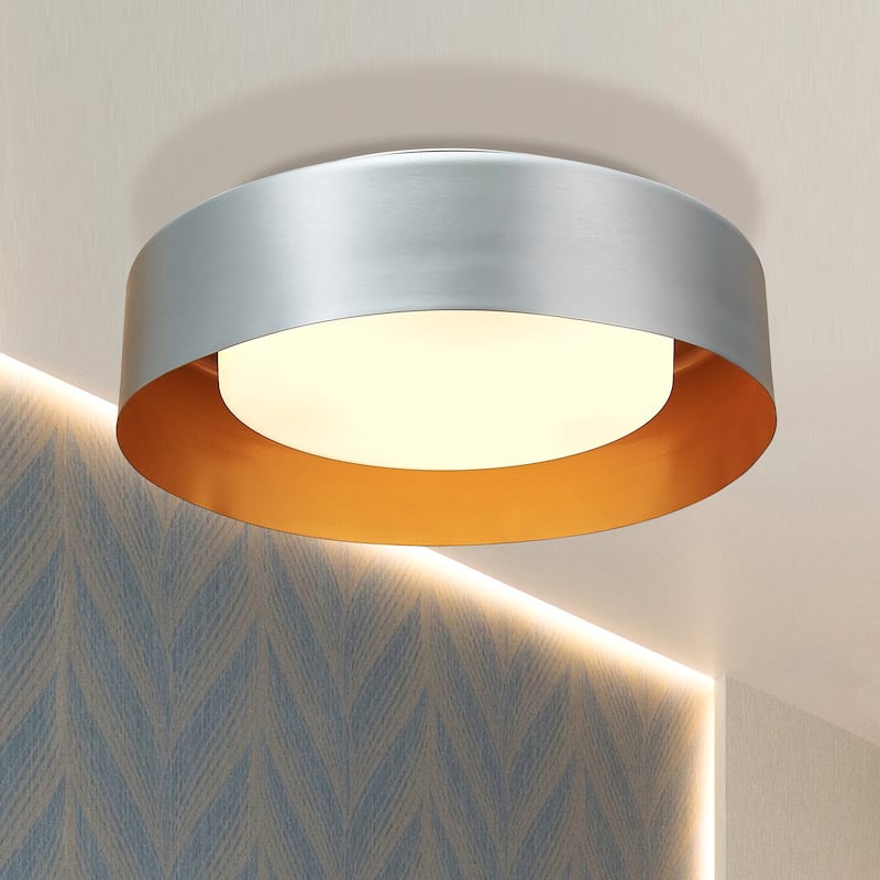 White And Gold Modern Ceiling Light 16 inch - 16"