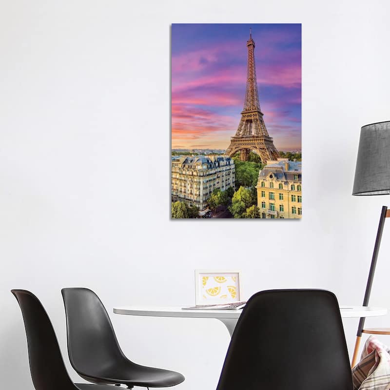 iCanvas "Colorful Sunset Eiffel Tower Paris" by Susanne Kremer Canvas Print - 40x26x1.5