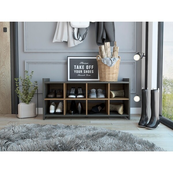 Entryway Shoe Rack Bench Shoe Storage with Shelves Espresso On