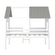 preview thumbnail 5 of 7, Gray+White Twin Playhouse Loft Bed