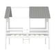 preview thumbnail 5 of 12, Twin Low Loft Wood House Bed with Windows, Ladder & Guardrails