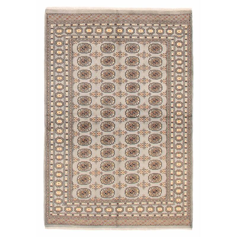 Finest Peshawar Bokhara Grey Rug 5'1" x 7'5" - 5'1 x 7'5 - Grey - 5'1 x 7'5