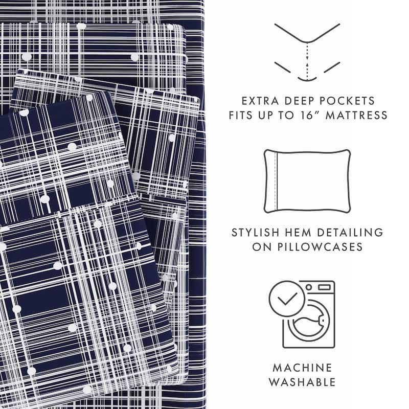 Becky Cameron Ultra Soft Printed 4-piece Deep Pocket Bed Sheet Set