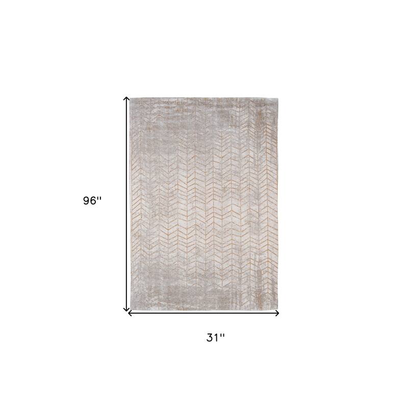 Hexoy Modern Non Skid Woven Area Rug By HomeRoots - 96' X '31' X '0.12