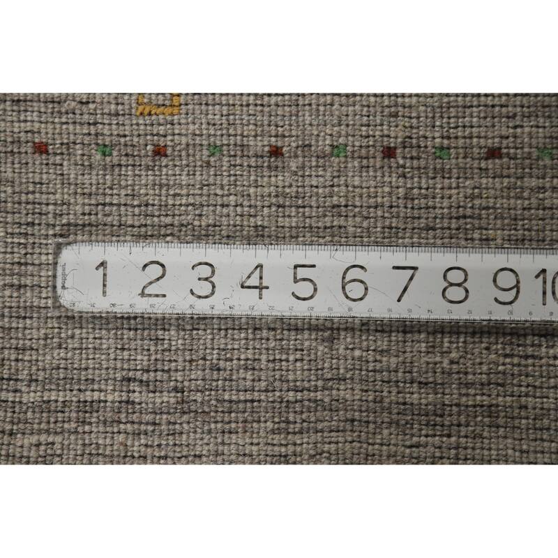 Hand Knotted Oriental 100% Wool Carpet Tribal Animal Pictorial Greys & Charcoal Gabbeh Area Rug - 9' 9'' X 7' 11''