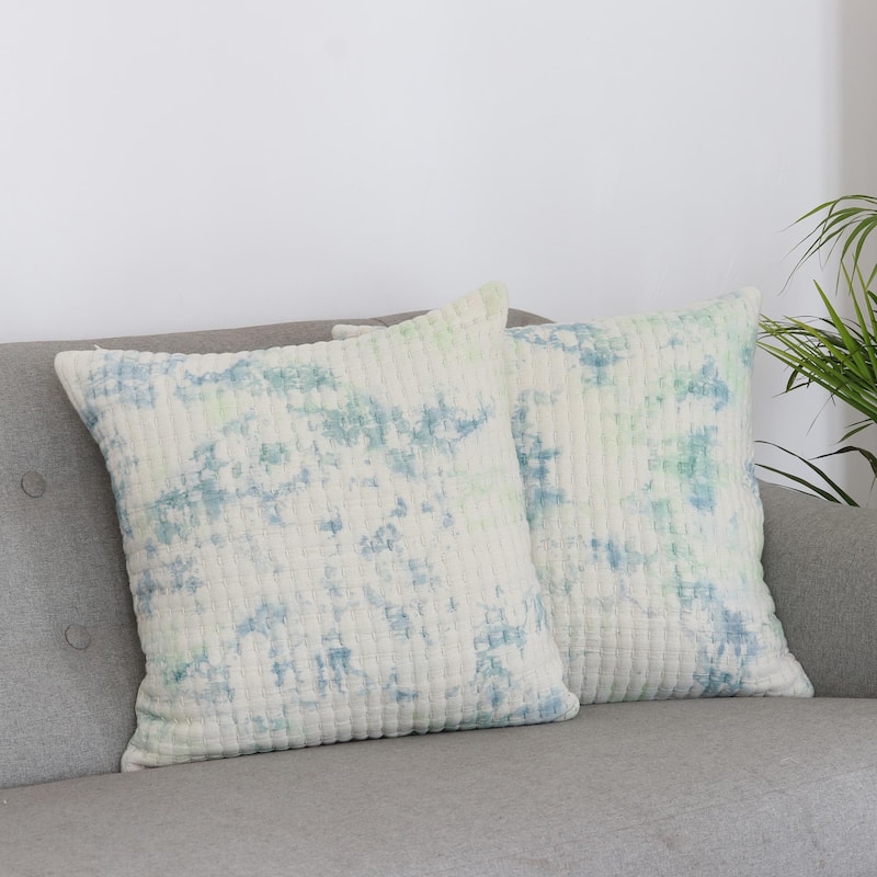 Novica Handmade Spring Sky Tie-Dyed Cotton Cushion Covers (Pair)