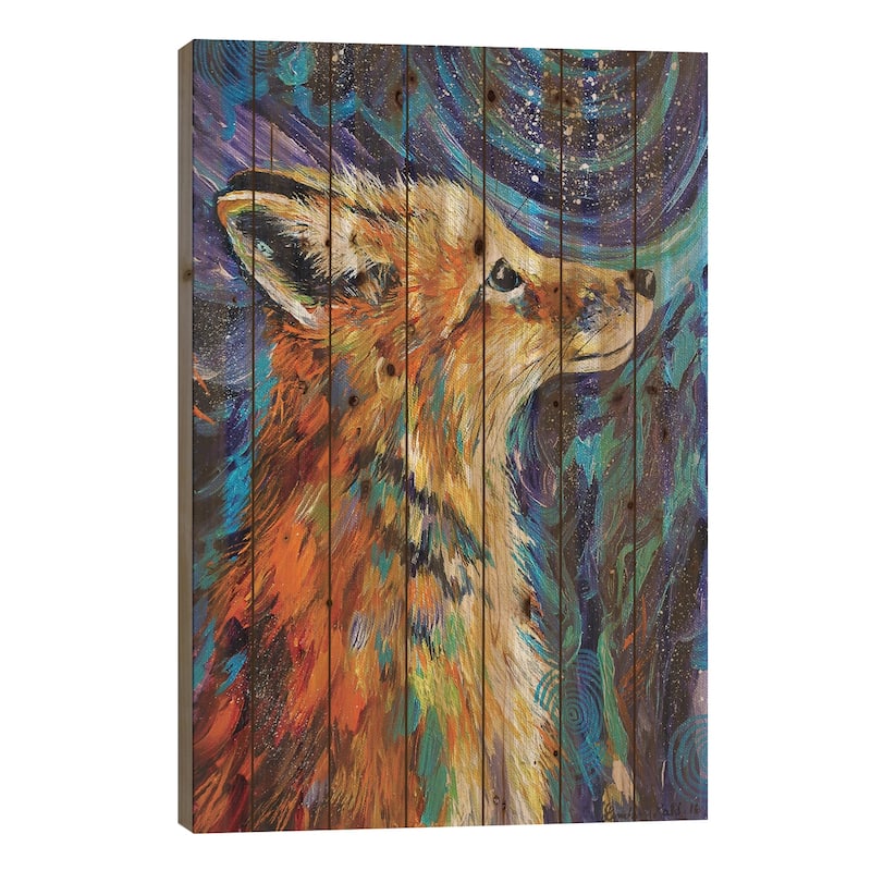 Night Watcher Print On Wood by Lindsey Dahl - Multi-Color - 26x18x1.5