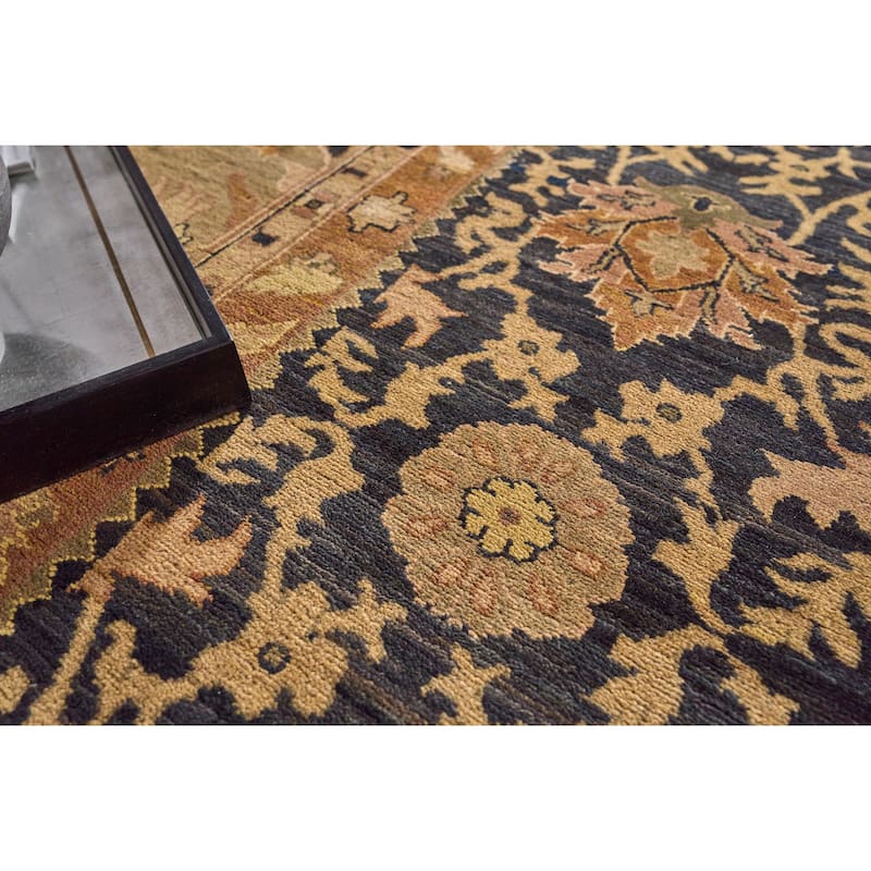 EXQUISITE RUGS ONE-OF-A-KIND Rare and Unusual Agra Hand Knotted Brown Rug - 12'6"x15'