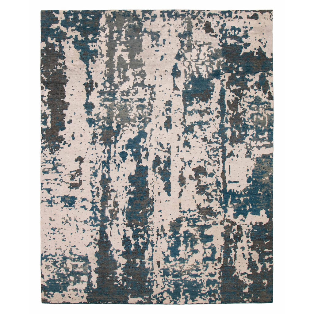 ECARPETGALLERY Hand-knotted Alma Ivory Silk, Wool Rug - 7'10 x 9'10