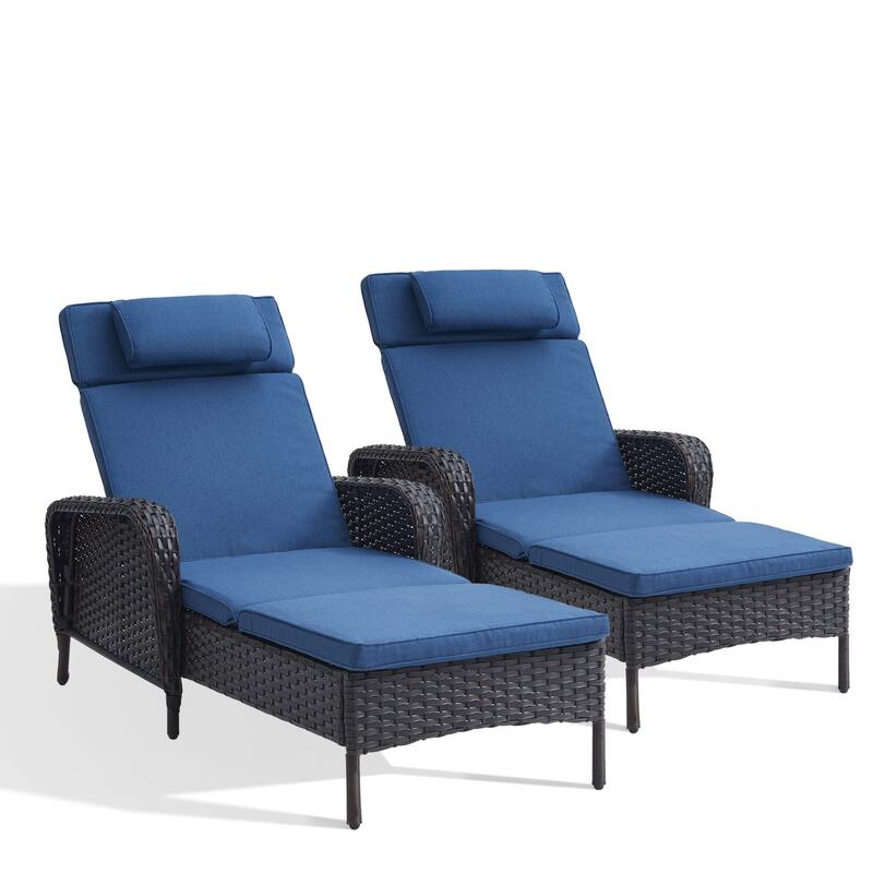 Patio Chaise Lounge Chairs Set of 2 for Outside