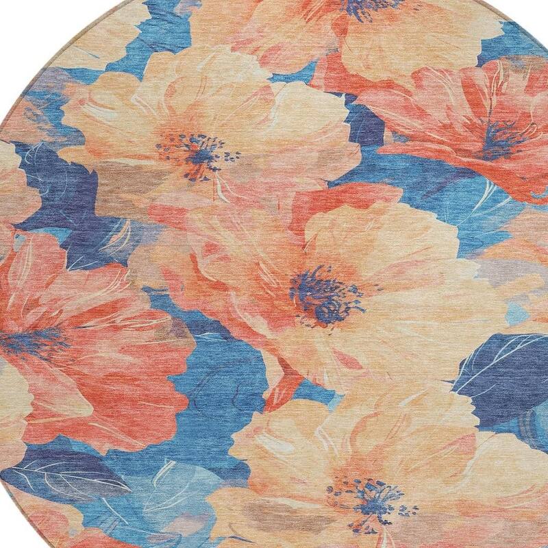HomeRoots Floral Transitional Rectangle Outdoor Rug