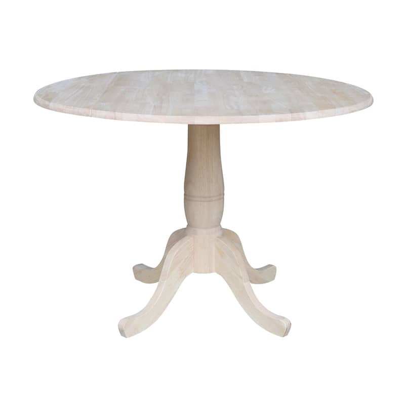42" Round Pedestal Dual Drop Leaf Table - 29.5"H - Unfinished