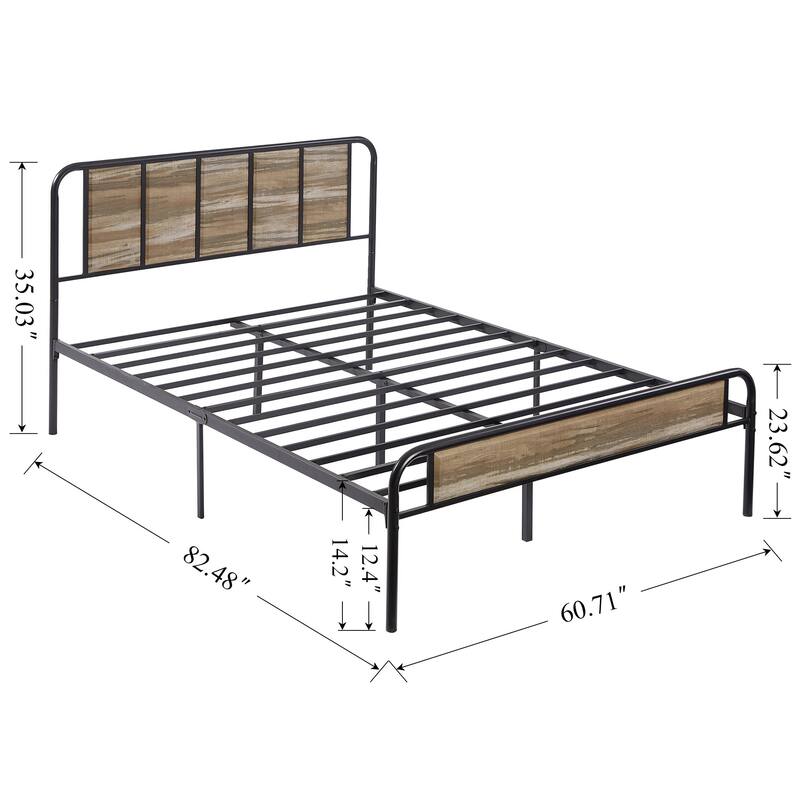 VECELO Platform Bed Frame with Wood Headboard,Twin/Full/Queen Size Bed