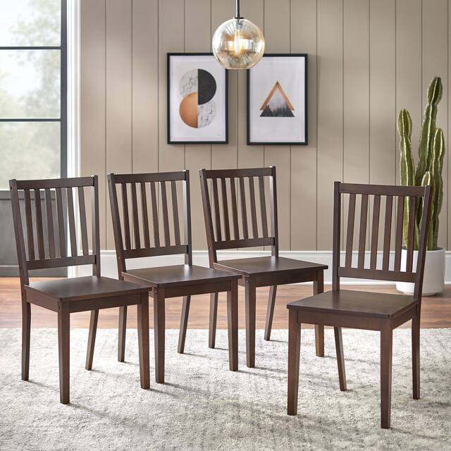 Simple Living Solid Wood Slat Back Dining Chairs (Set of 4) - Espresso