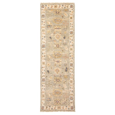 ECARPETGALLERY Hand-knotted Jules Serapi Grey Wool Rug - 2'6 x 8'1