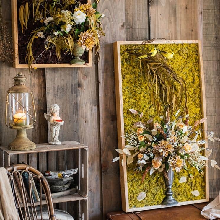RusticReach Large Golden Bird Vase 3D Framed Wall Art