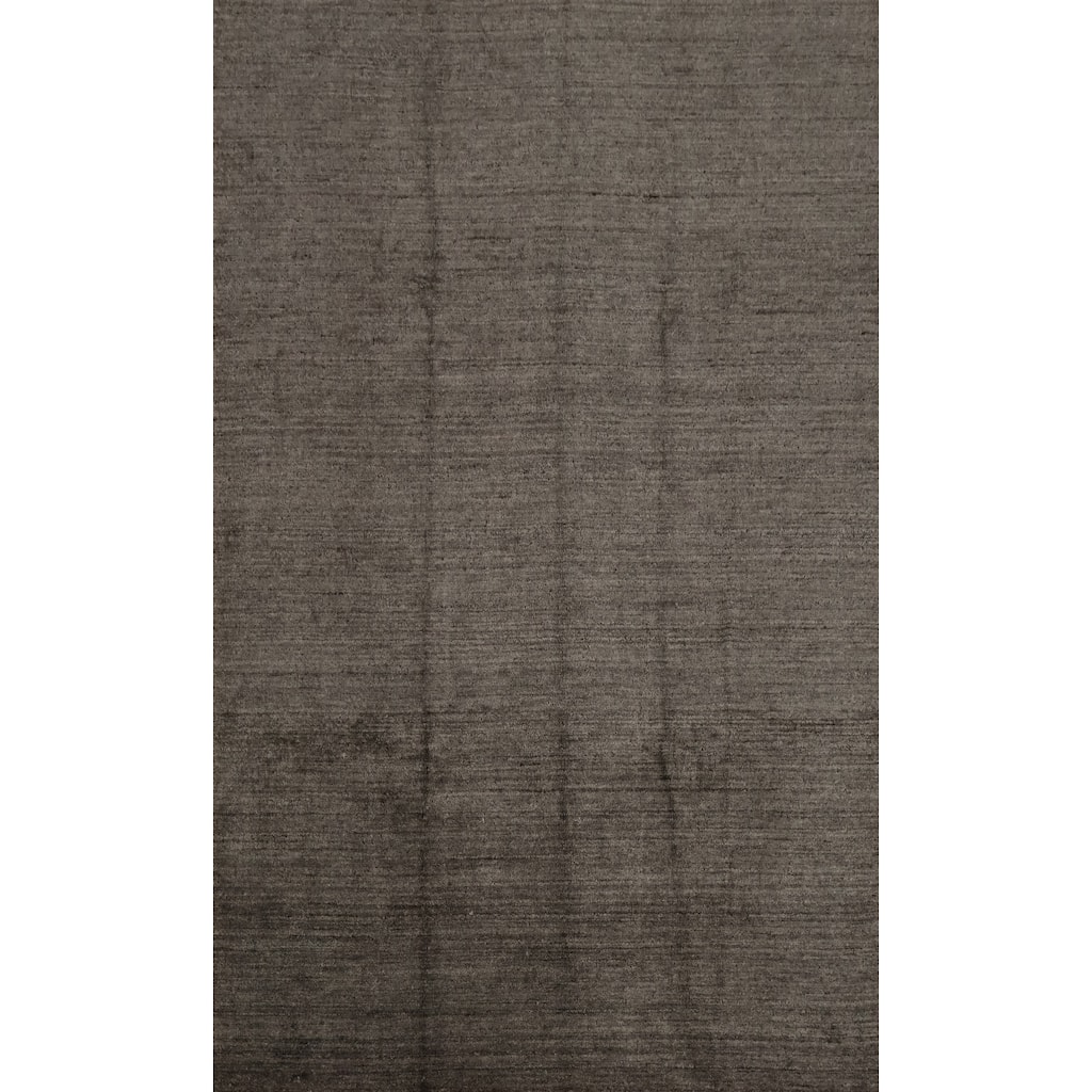 Hand Knotted Oriental 100% Wool Carpet Tribal Contemporary Greys & Charcoal Gabbeh Area Rug - 11' 4'' X 8' 6''