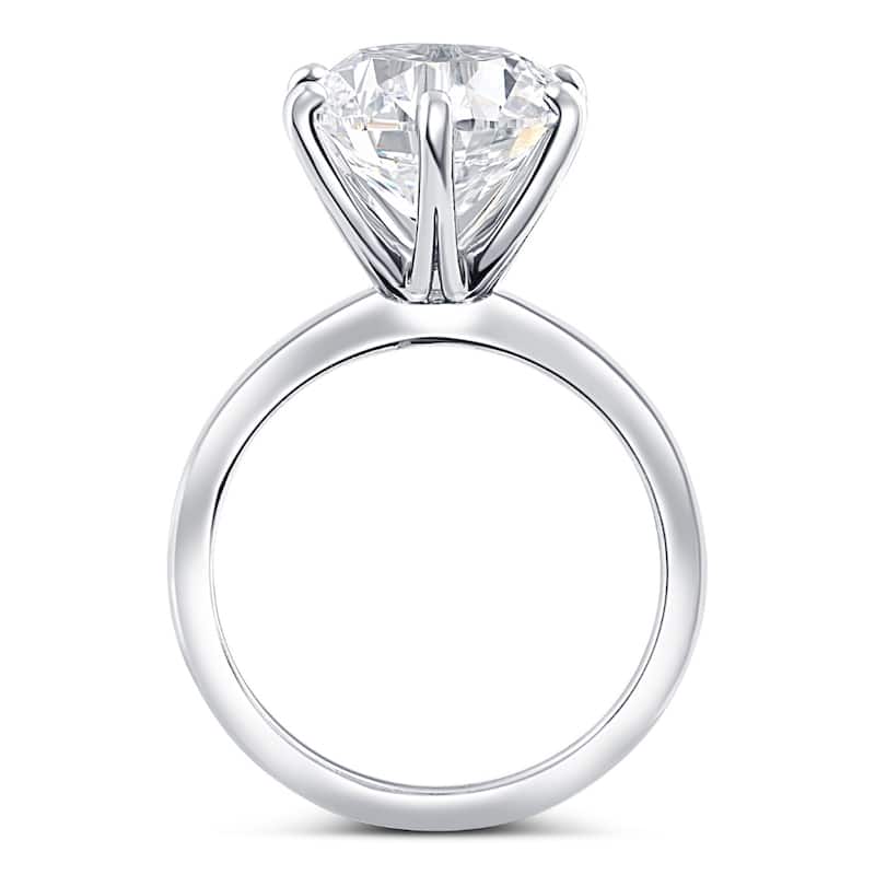 Certified 6Ct Solitaire Diamond Engagement Ring White Gold Lab Grown