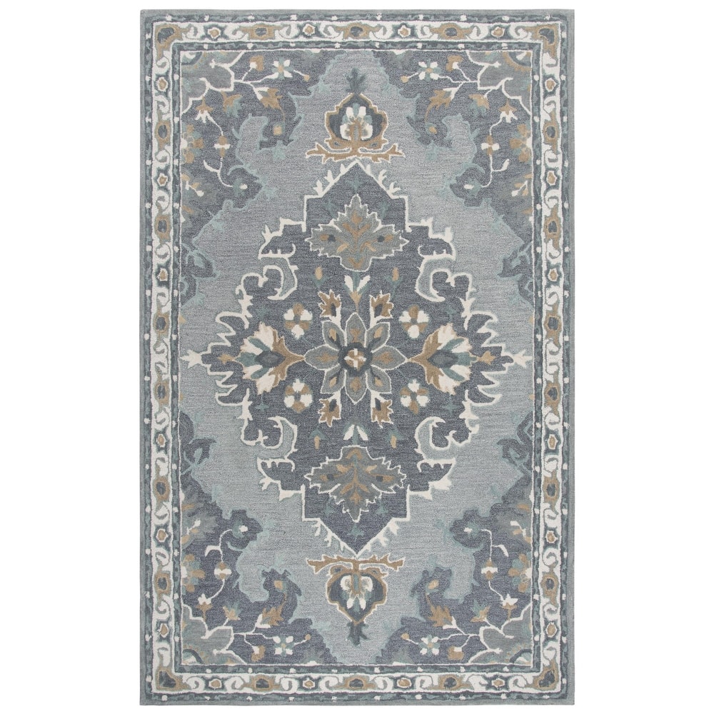 Alora Decor Cascade Floral Medallion Hand-Tufted Wool Area Rug.