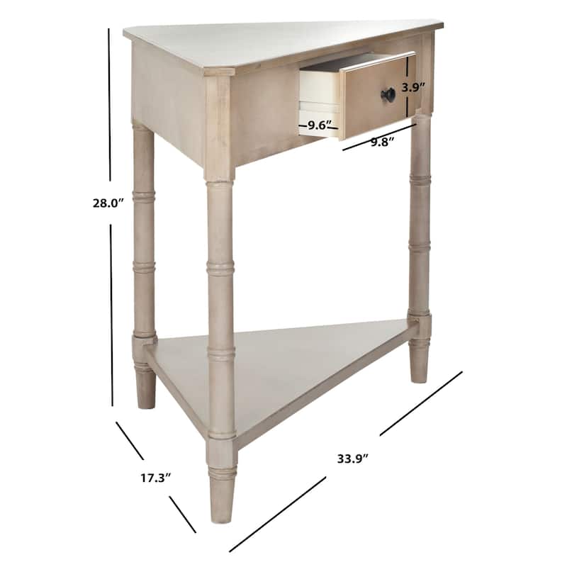 SAFAVIEH Calla Grey Corner Table - 33.9" x 17.3" x 28" - 34Wx17Dx28H