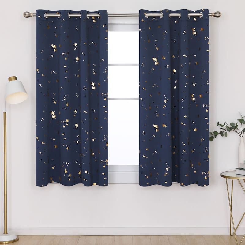 Deconovo Gold Spot Curtain Panel Pair (2 Panel)