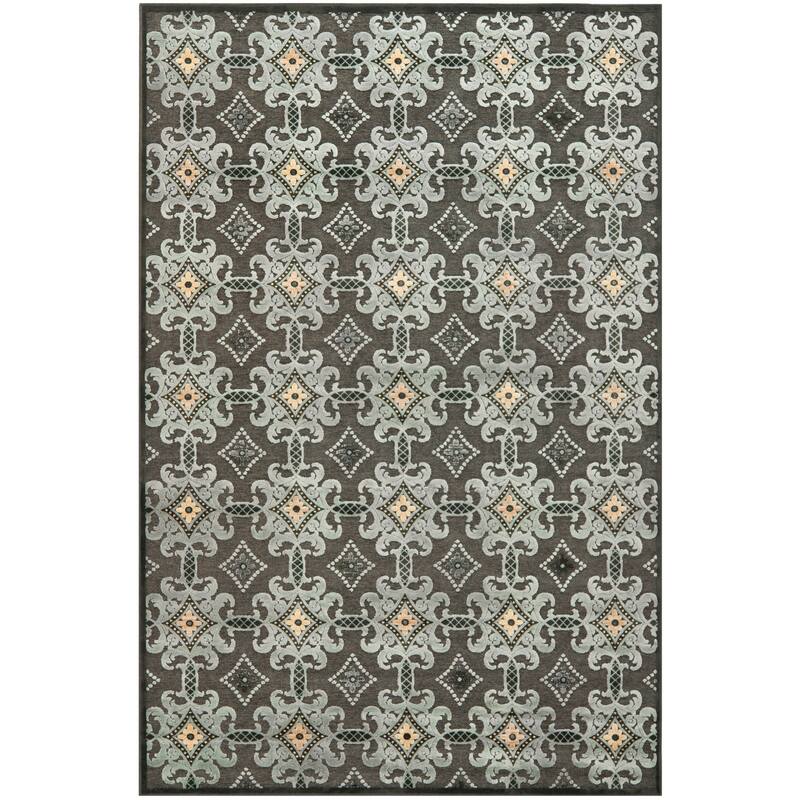 Martha Stewart by SAFAVIEH Gullu Ornate Viscose Rug - 3'3" x 5'3" - Anthracite/Anthracite