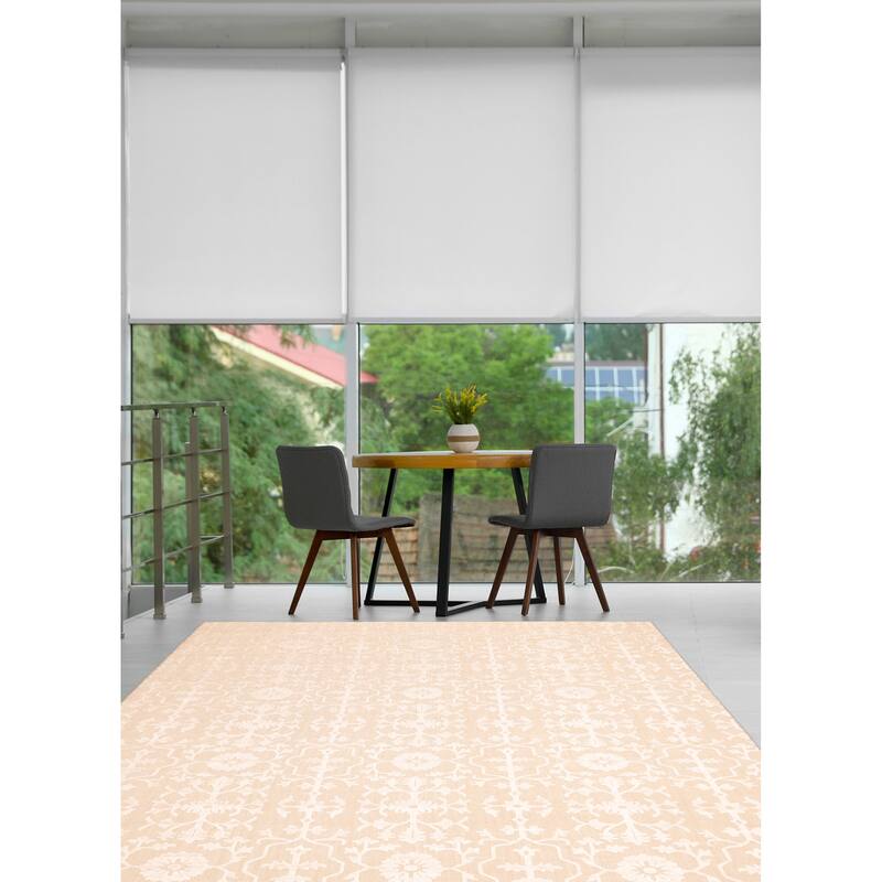 ECARPETGALLERY Hand Loomed Elysian Ivory Viscose, Wool Rug - 8'3 x 11'6