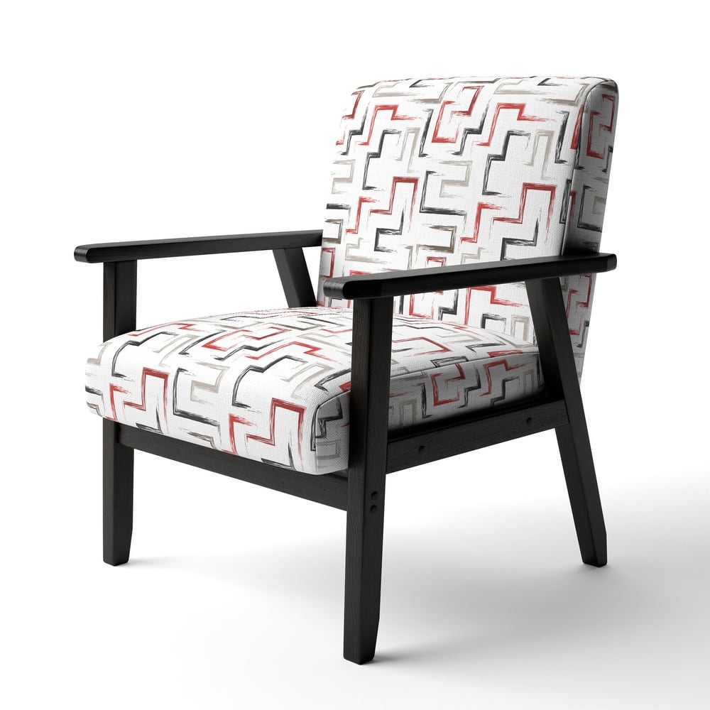 Designart "Multicolor Trendy Geometric " Upholstered Patterned Accent Chair and Arm Chair