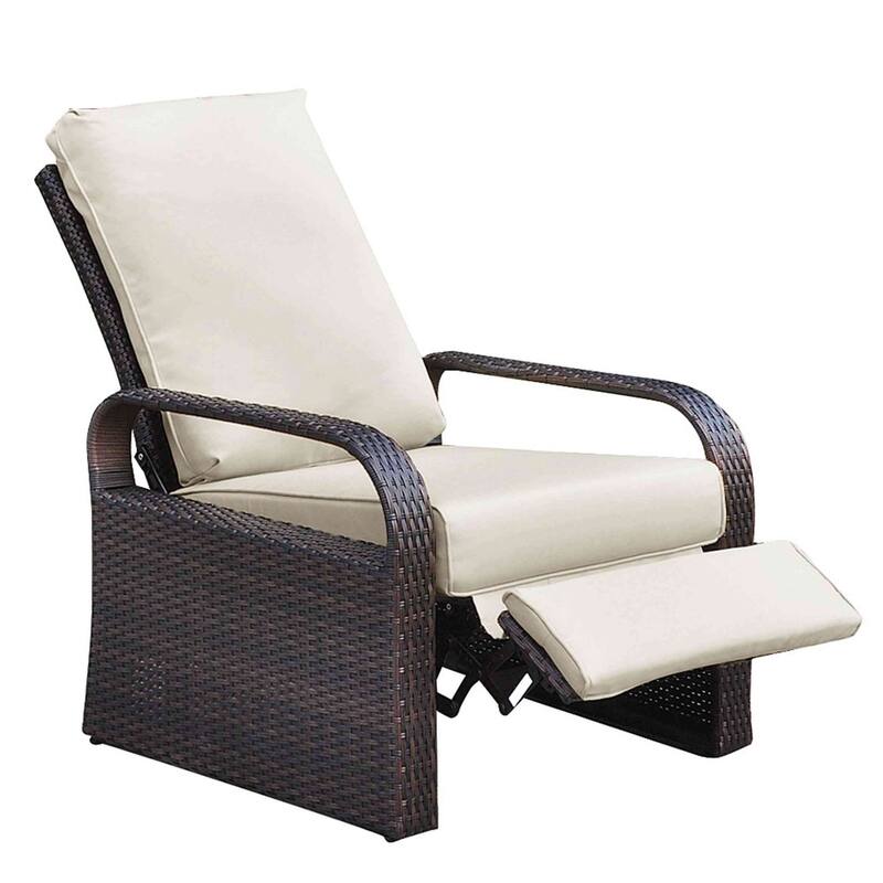 Comfy Wicker Adjustable Chair with Aluminum Frame
