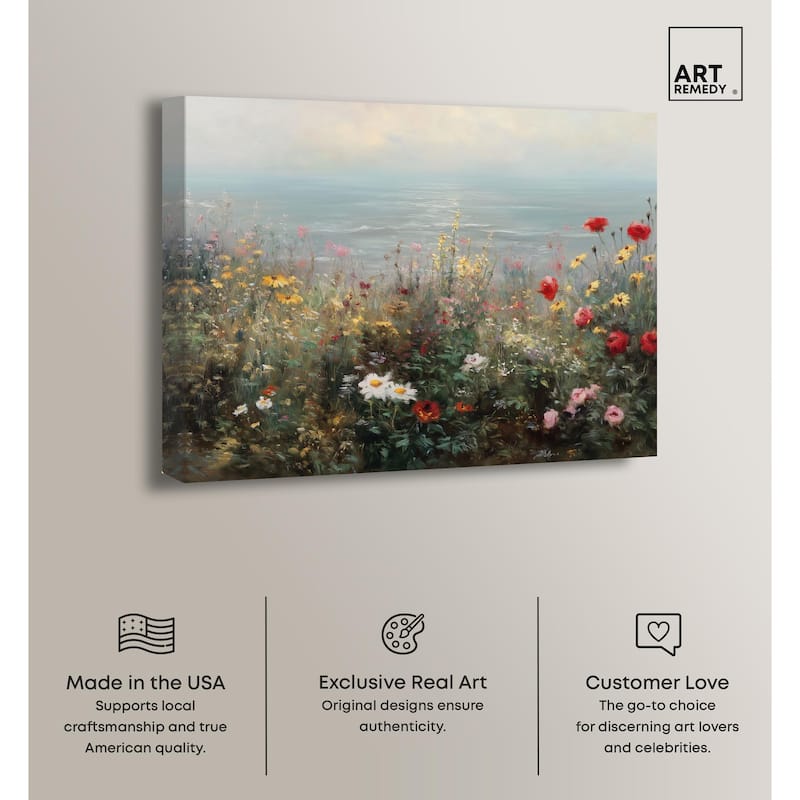 Misty Ocean Field I Canvas by Art Remedy, Gallery Wrapped