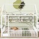 preview thumbnail 2 of 31, Full Size Metal Bed House Bed Frame with Fence and Shelves