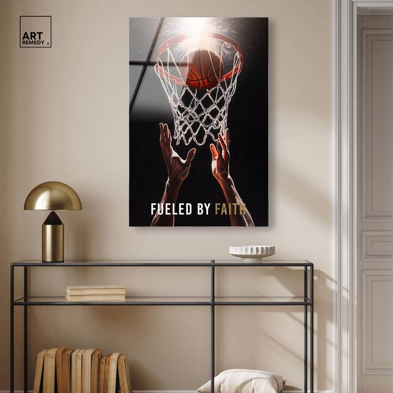 Fueled by Faith Basketball Acrylic by Art Remedy, Ready to Hang
