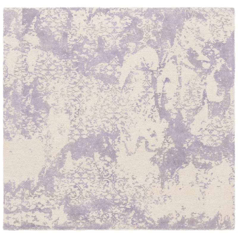 SAFAVIEH Handmade Restoration Vintage Distressed Boho Henia Oriental Wool - 6' x 6' Square - Grey/Ivory - Square/Runner