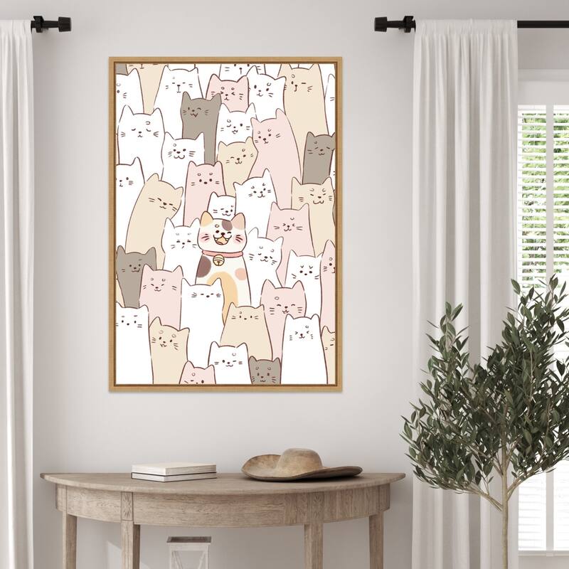 Cute Kittens by Xuan Thai Framed Canvas Wall Art Print