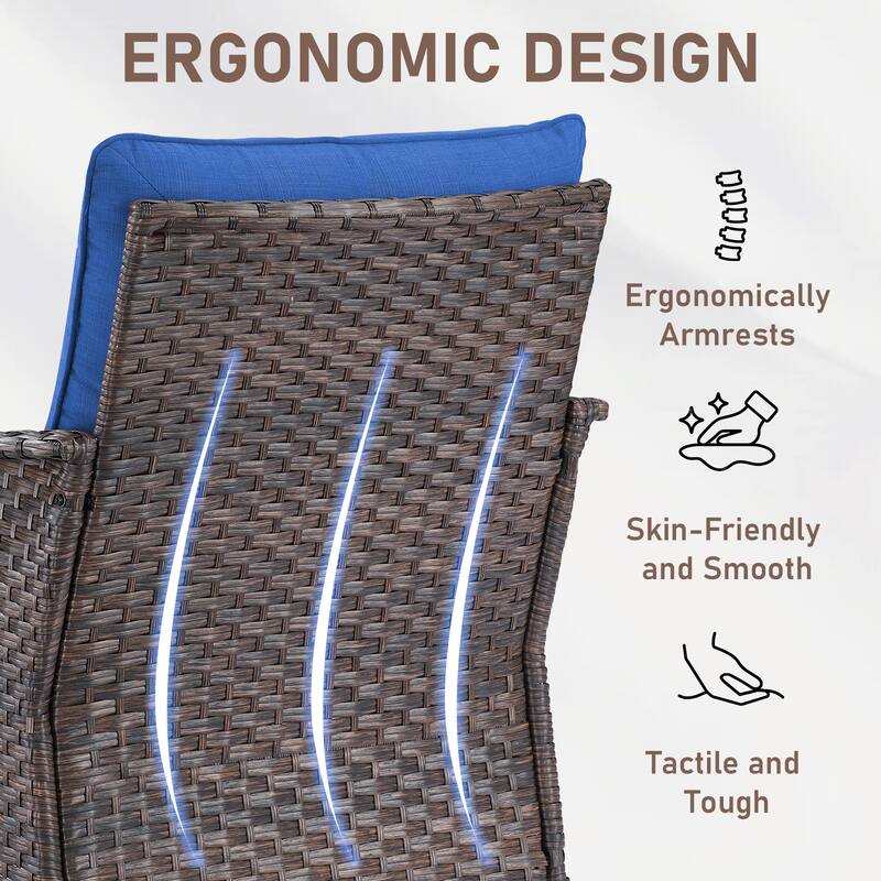 3 Piece Glider Chairs Table for Backyard