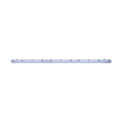 8 Foot Vapor Tight Linear Fixture with Integrated Microwave Sensor CCT & Wattage Selectable IP65 and IK08 Rated - Gray