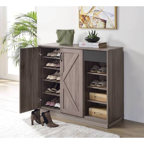 Shop Acme Toski Cabinet In Rustic Gray Oak On Sale Overstock 31747718